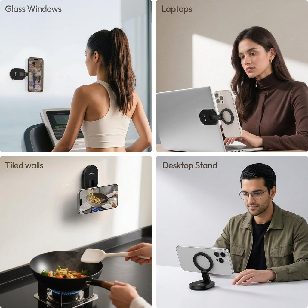 ZORBES® Foldable Magnetic Phone Holder with Suction Cup Mount