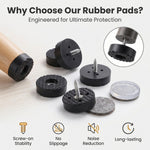Serplex® 32 Pack 0.7" Round Rubber Chair Leg Pads Screw On