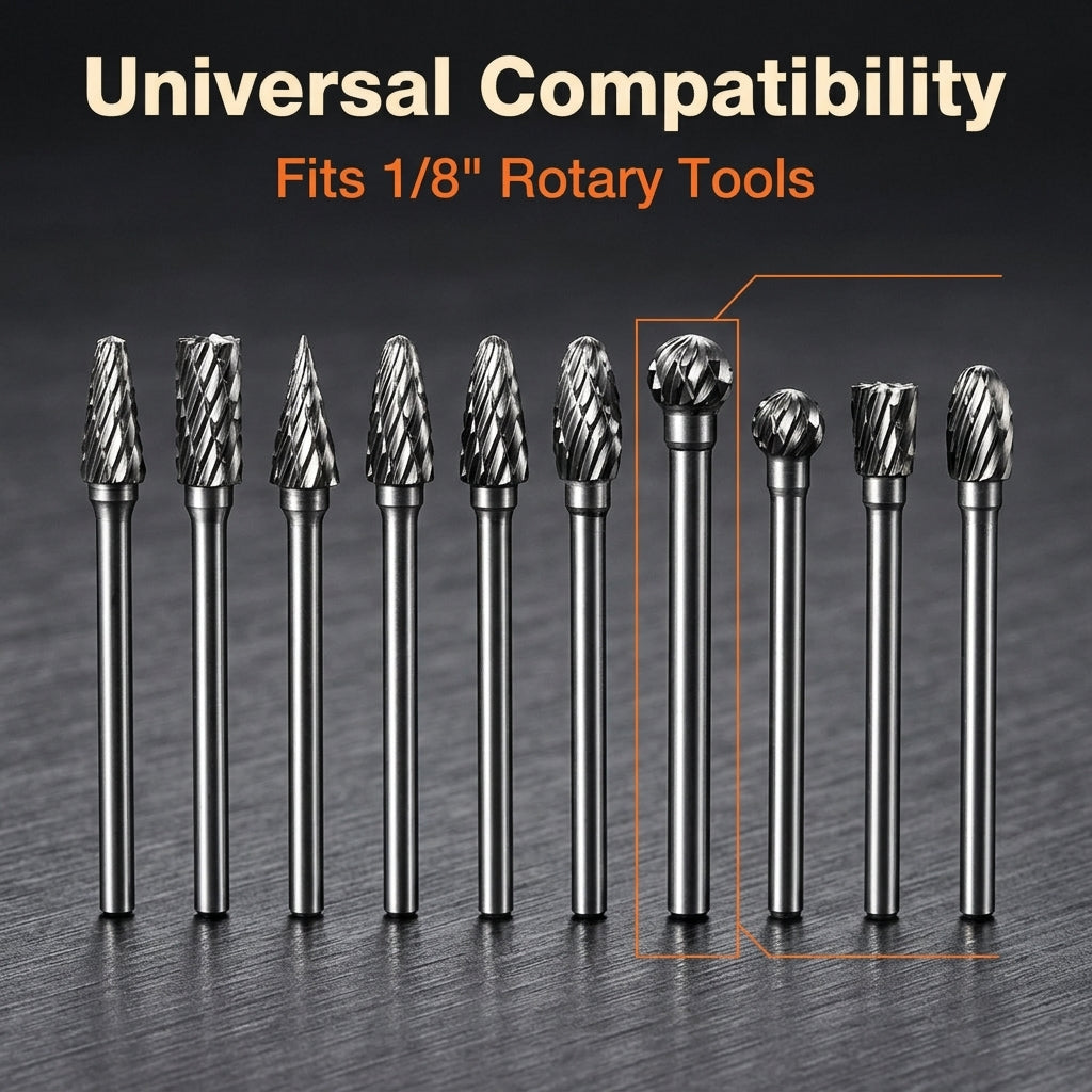 Serplex Tungsten Carbide Rotary Burr Set