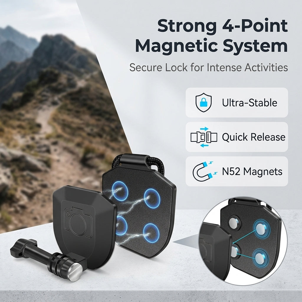ZORBES® Magnetic Action Camera Neck Mount Strap for POV Filming