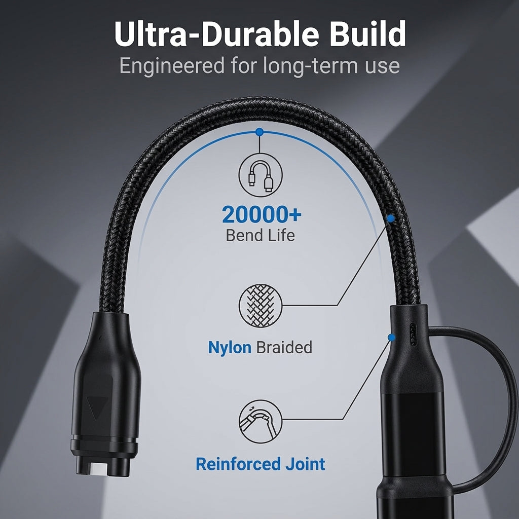 ZORBES® 2-in-1 Garmin Watch Charger Cable for Fenix 8 7 6 5 Venu