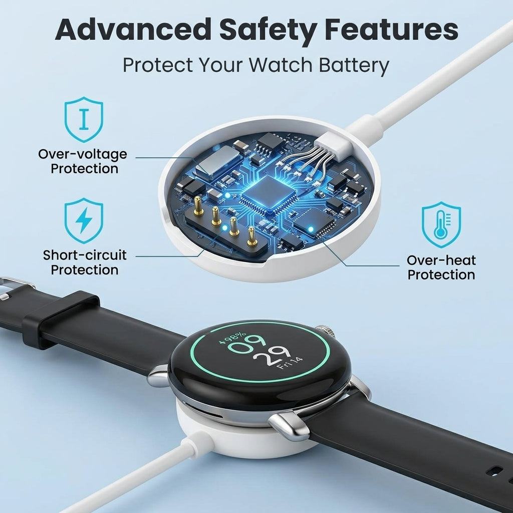 ZORBES® 1M Type C 4-Pin Smartwatch Charger for Google Pixel Watch 3 & 2