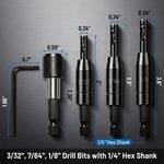 Serplex® 3Pcs Self-Centering Window & Door Hinge Drill Bit Set