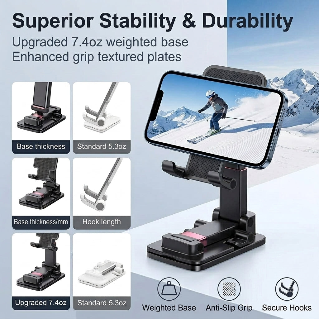 ZORBES® Folding Compact Desk Phone Stand with Adjustable Height