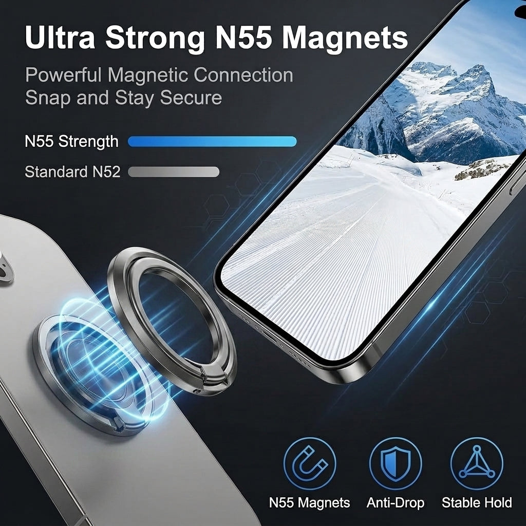 ZORBES® Ultra Slim Magnetic Phone Ring Grip 360 Swivel Kickstand