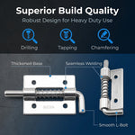 Serplex® 4Pcs Spring Loaded Barrel Bolt Latches Stainless Steel