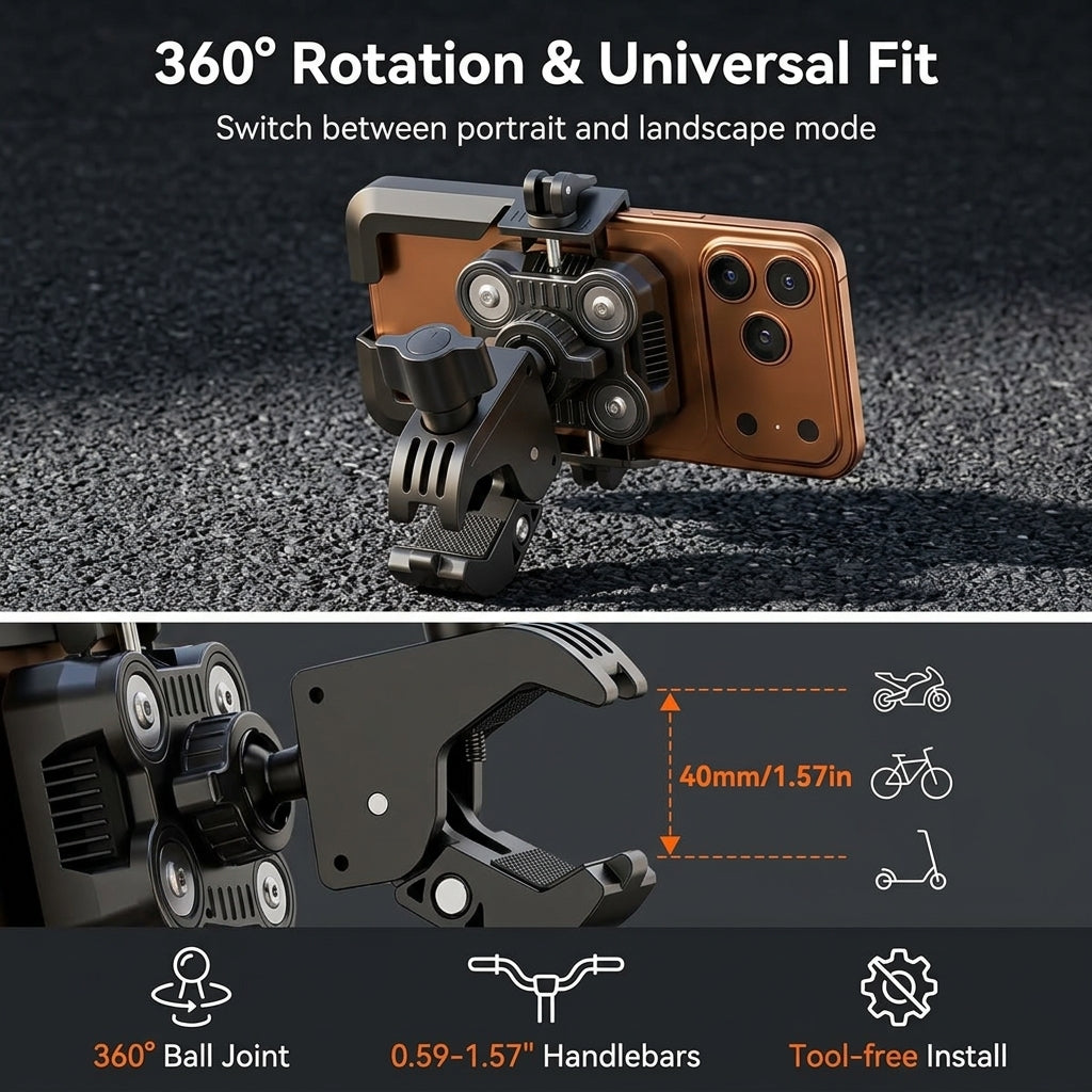 ZORBES® Bike Phone Mount with Vibration Dampening Handlebar Holder