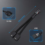 ZORBES® USB Internal Header Extension Cable for Motherboards
