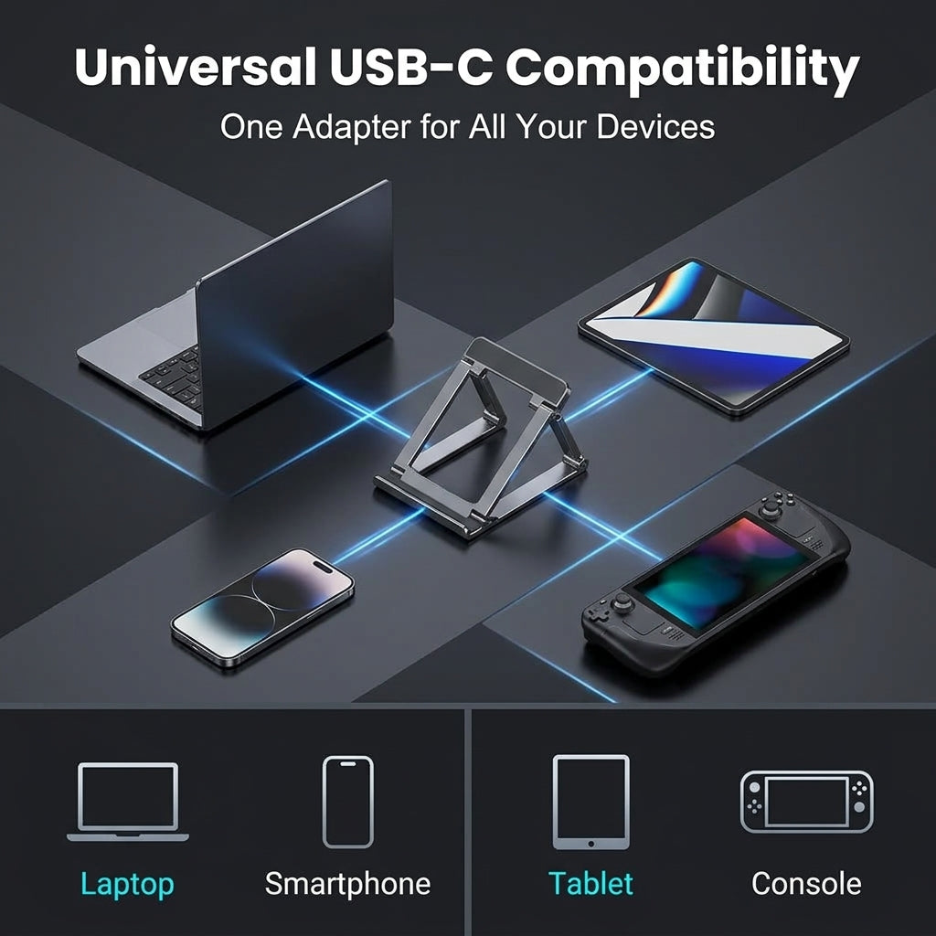 Verilux® 2 in 1 Type C Fast Charging Adapter with Phone Stand 240W