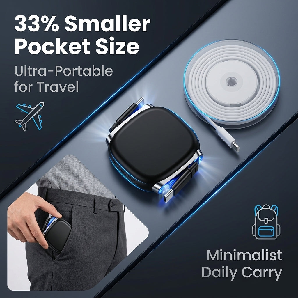 Verilux® Retractable USB C to C Cable PD 240W Fast Charging Cord