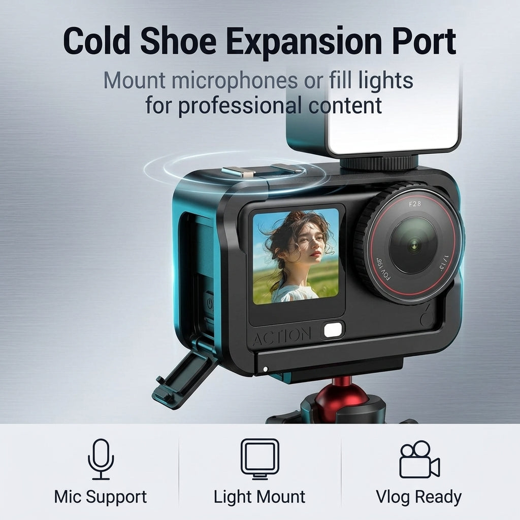 ZORBES® Aluminum Alloy Camera Cage for DJI Action 6 Metal Frame