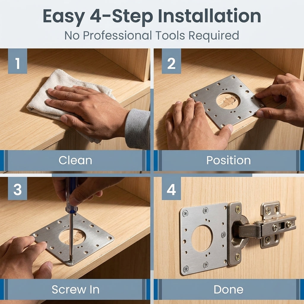 Serplex 8pcs Cabinet Hinge Repair Plate