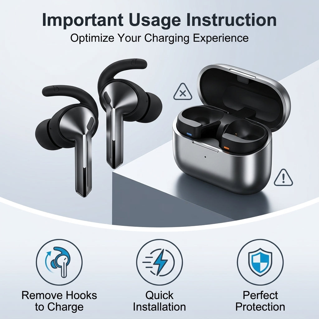 ZORBES® 3 Pairs Silicone Ear Tips & Hooks for Galaxy Buds 3 Pro