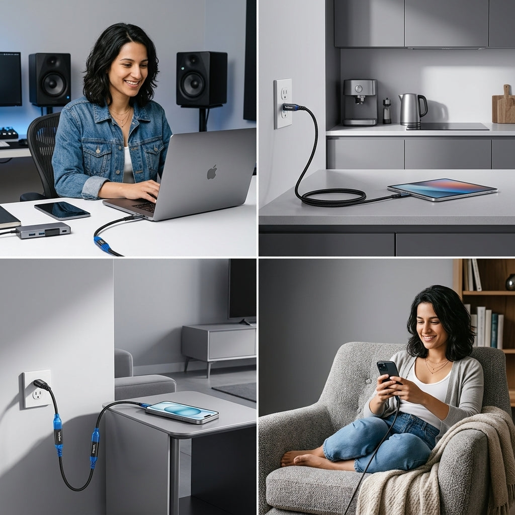 Verilux® PD 240W USB C Extension Cable 20Gbps 8K60Hz 3.3Ft