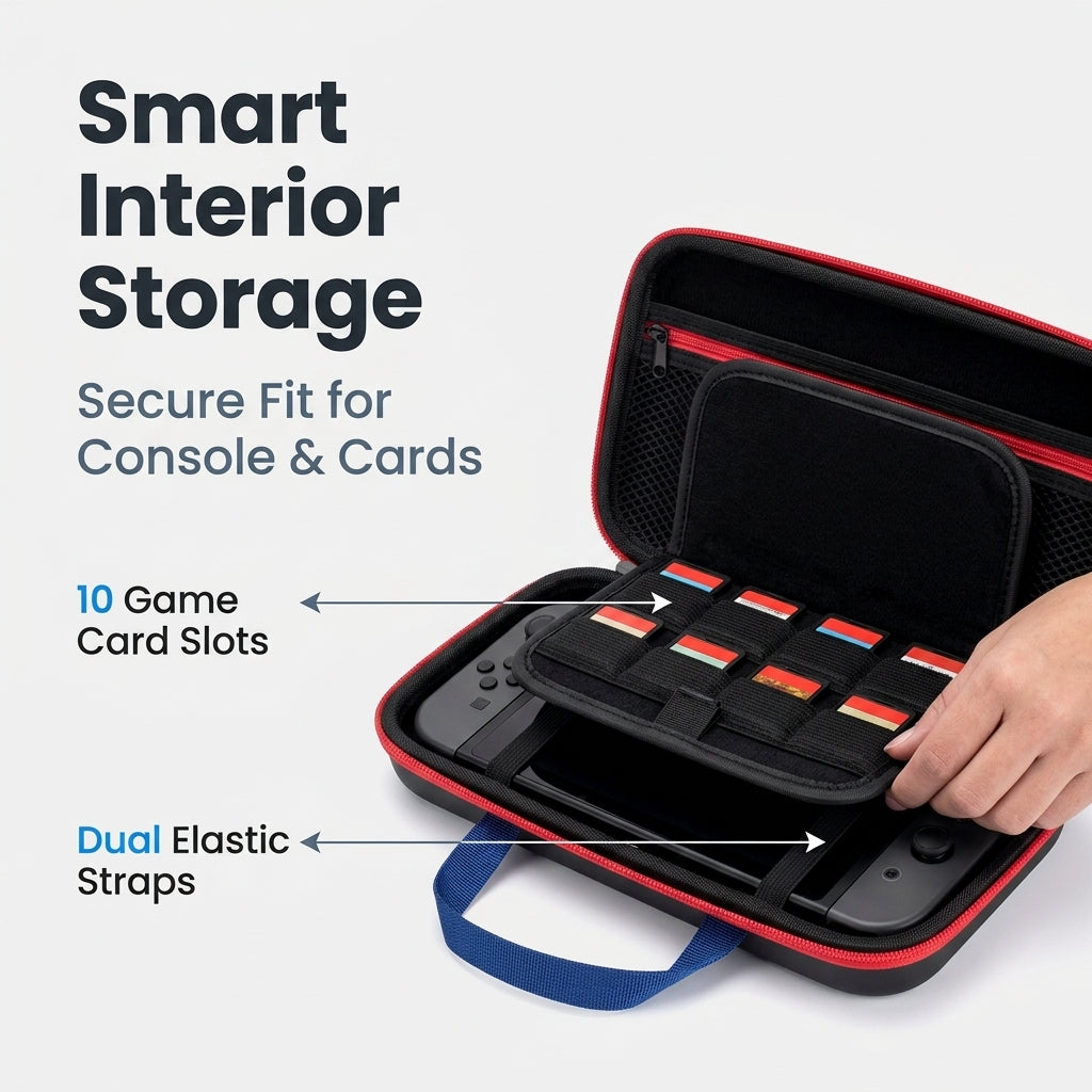 ZORBES® EVA Hard Travel Case for Switch 2 with 10 Game Slots