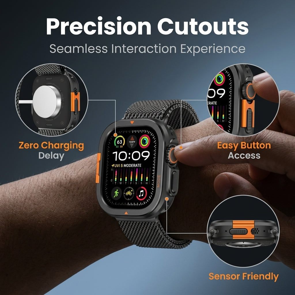 ZORBES® Metal Bumper Case Cover for Apple Watch Ultra 3/2/1 49mm