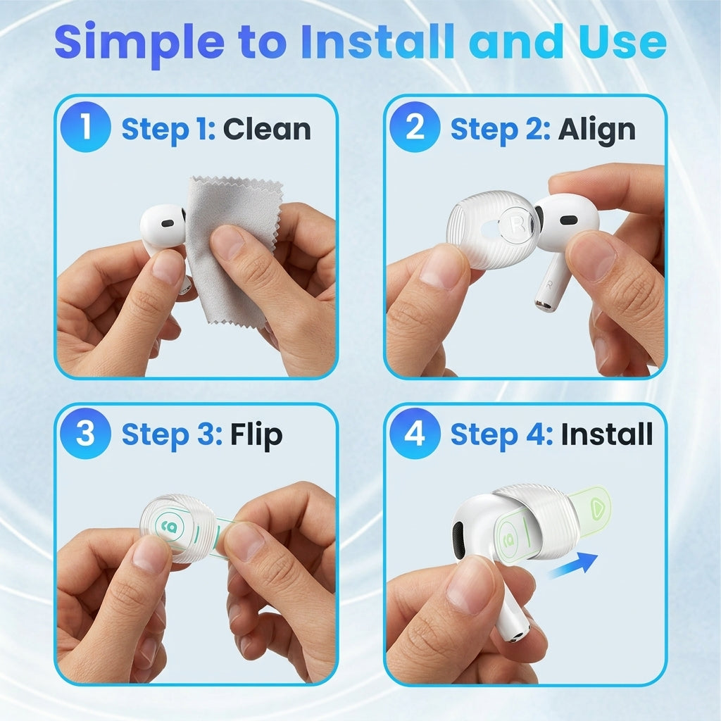 ZORBES® 3 Pairs Silicone Anti-Slip Ear Tips Covers for AirPods 4