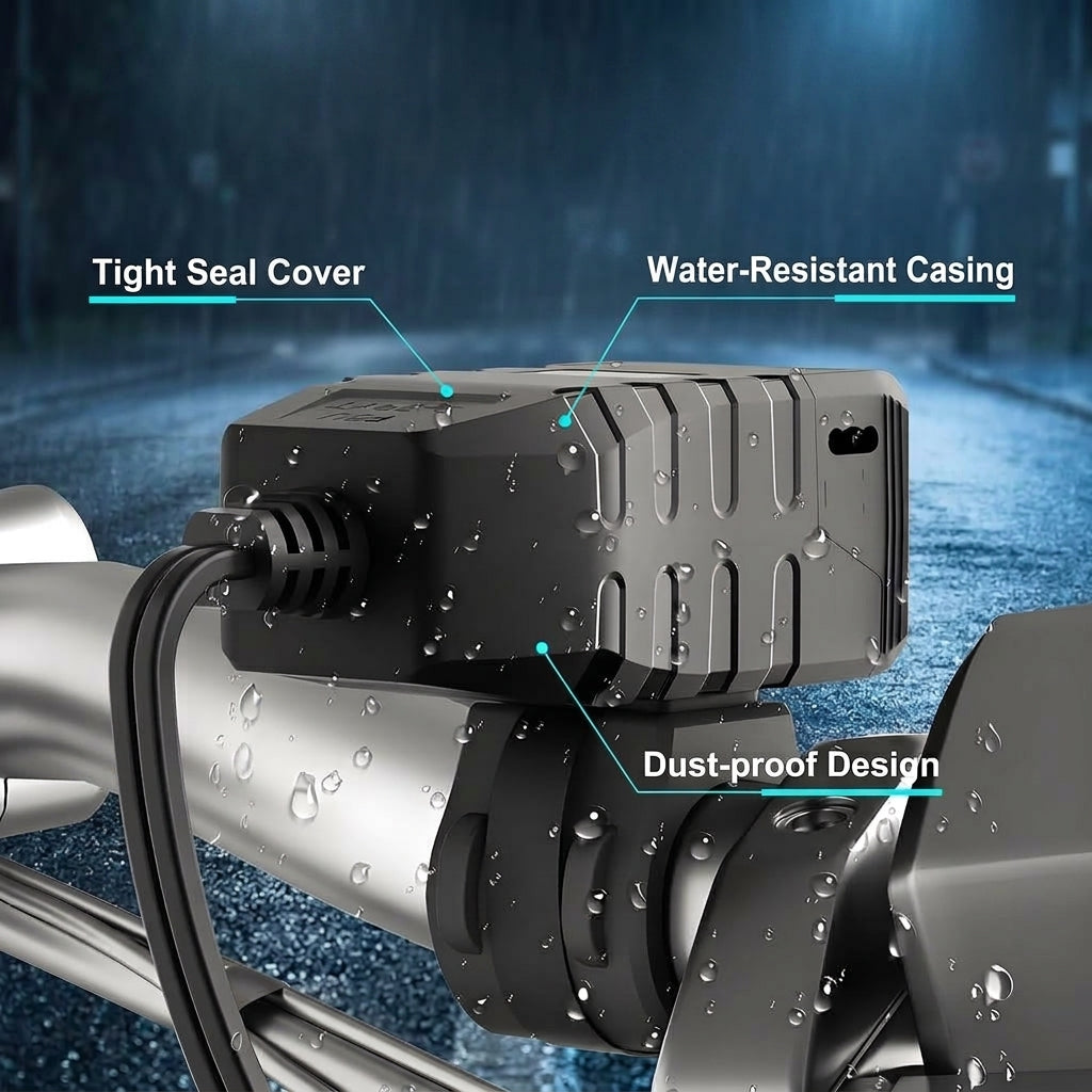 ZORBES® Motorcycle USB Charger Dual Port Waterproof Adapter
