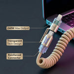 Verilux 4-in-1 Retractable USB-C to Lightning Cable (Gold)