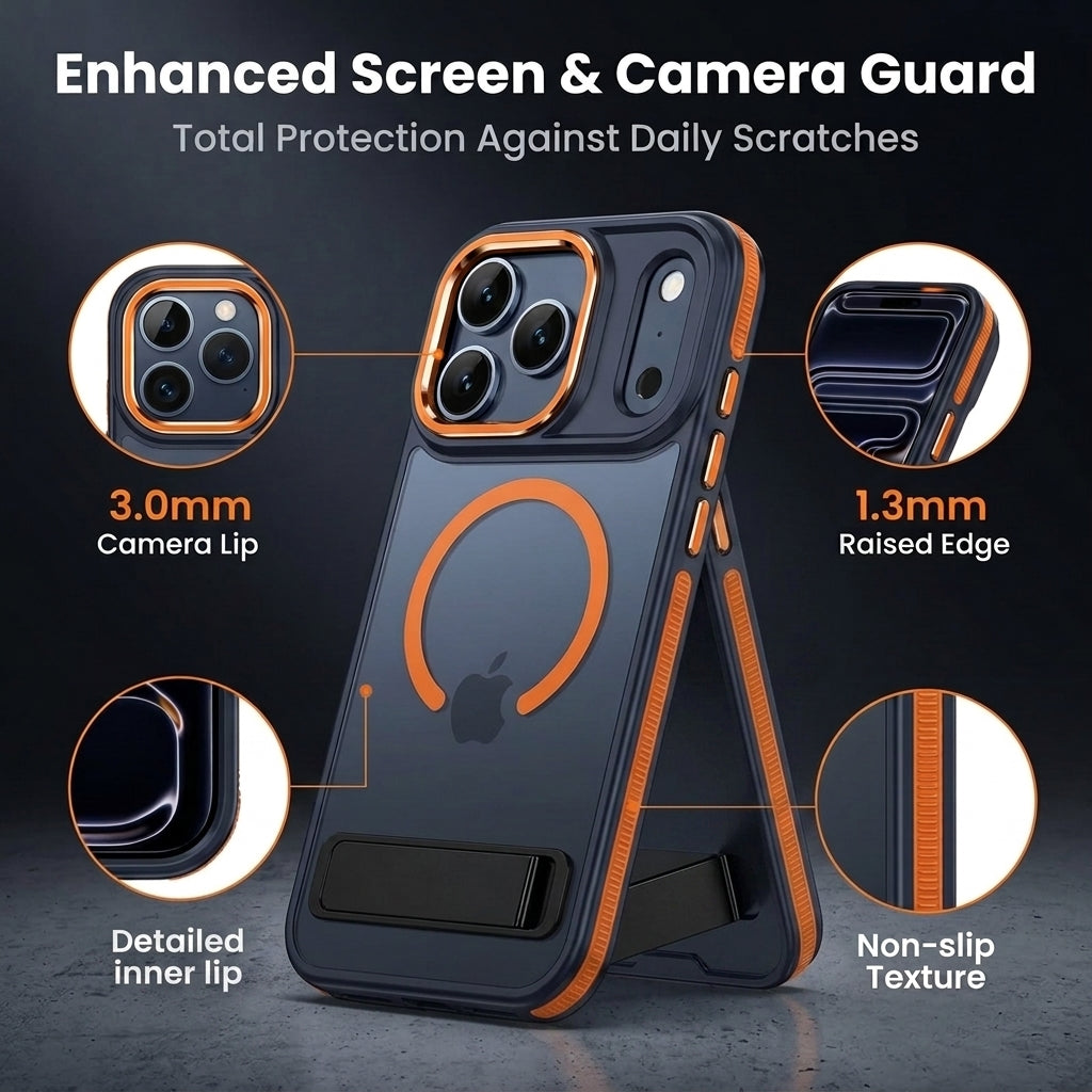 ZORBES® Case for iPhone 17 Pro Max with Stand and Magnetic Charge