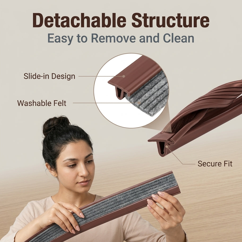 Serplex® 35 Inch Room Door Sweep with Noise Reducing Felt Bristles