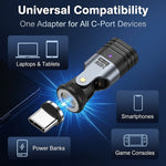 ZORBES® PD 240W Magnetic Type C Male to Female Adapter Converter