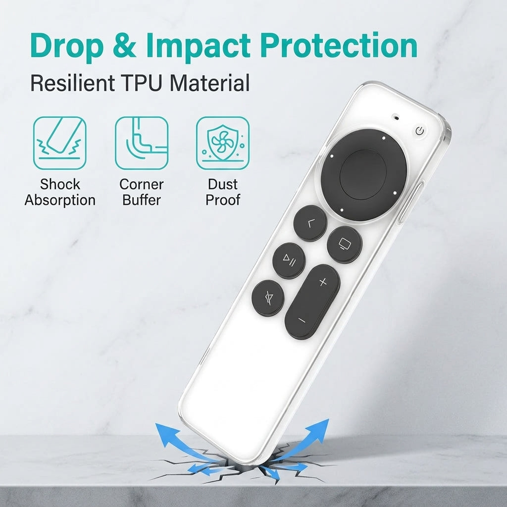 ZORBES® Siri Remote Cover Clear TPU Skin Compatible with TV 4K