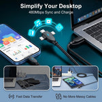 Verilux® PD 240W Multi Type C Cable Fast Charging with USB A Input