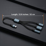 Verilux® 3-in-1 USB-C Splitter and OTG Adapter