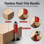 Serplex® Flush Trim Router Bit Set with Top Bearing (4-Pack)