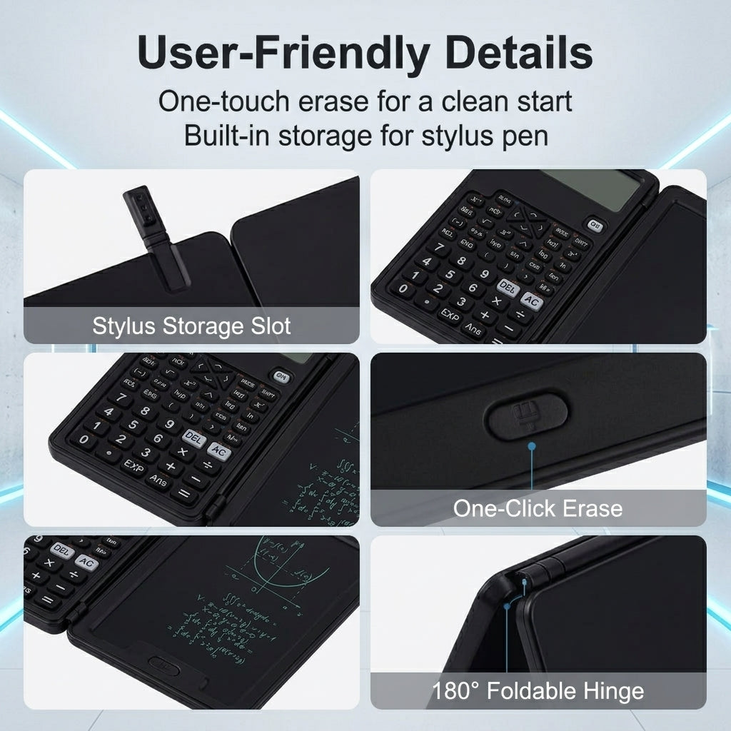 ZORBES® 2-in-1 Scientific Calculator with Writing Tablet & Stylus