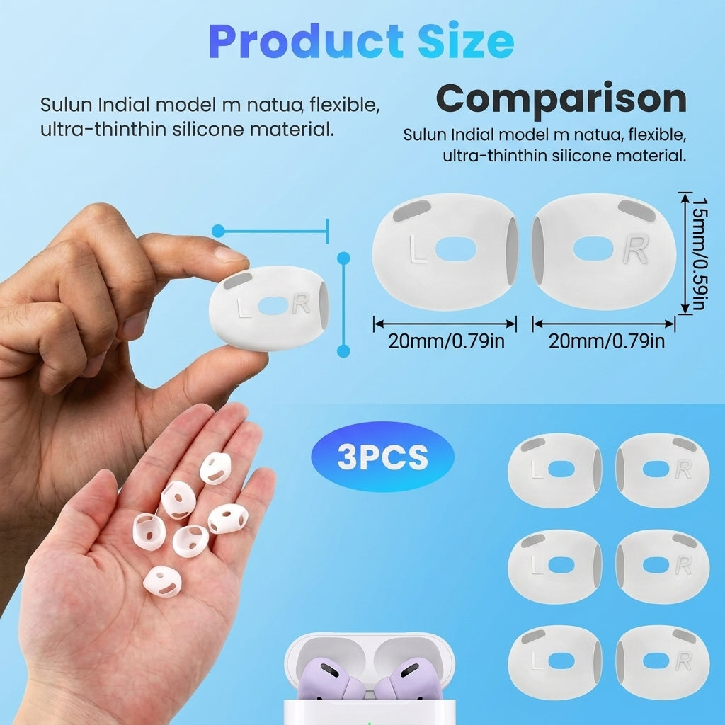 ZORBES® 3 Pairs Silicone Anti-Slip Ear Tips Covers for AirPods 4