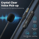 ZORBES® 3.5mm Audio Cable Replacement with Inline Mic and Volume Control