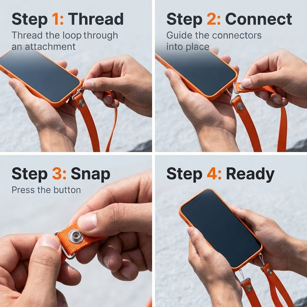 ZORBES® Crossbody Phone Strap Adjustable Nylon Lanyard for iPhone 17