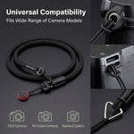ZORBES® 110cm Camera Shoulder Strap Nylon Braided Sling Rope Black