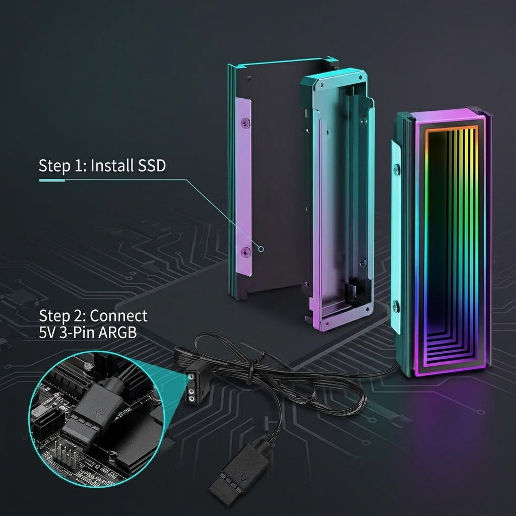 ZORBES® M.2 2280 SSD Heatsink ARGB Cooler