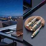 Verilux 4-in-1 Retractable USB-C to Lightning Cable (Gold)