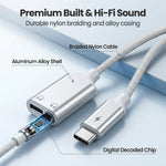 Verilux®3-in-1 Type C to 3.5mm Audio & Charger Adapter with PD 60W