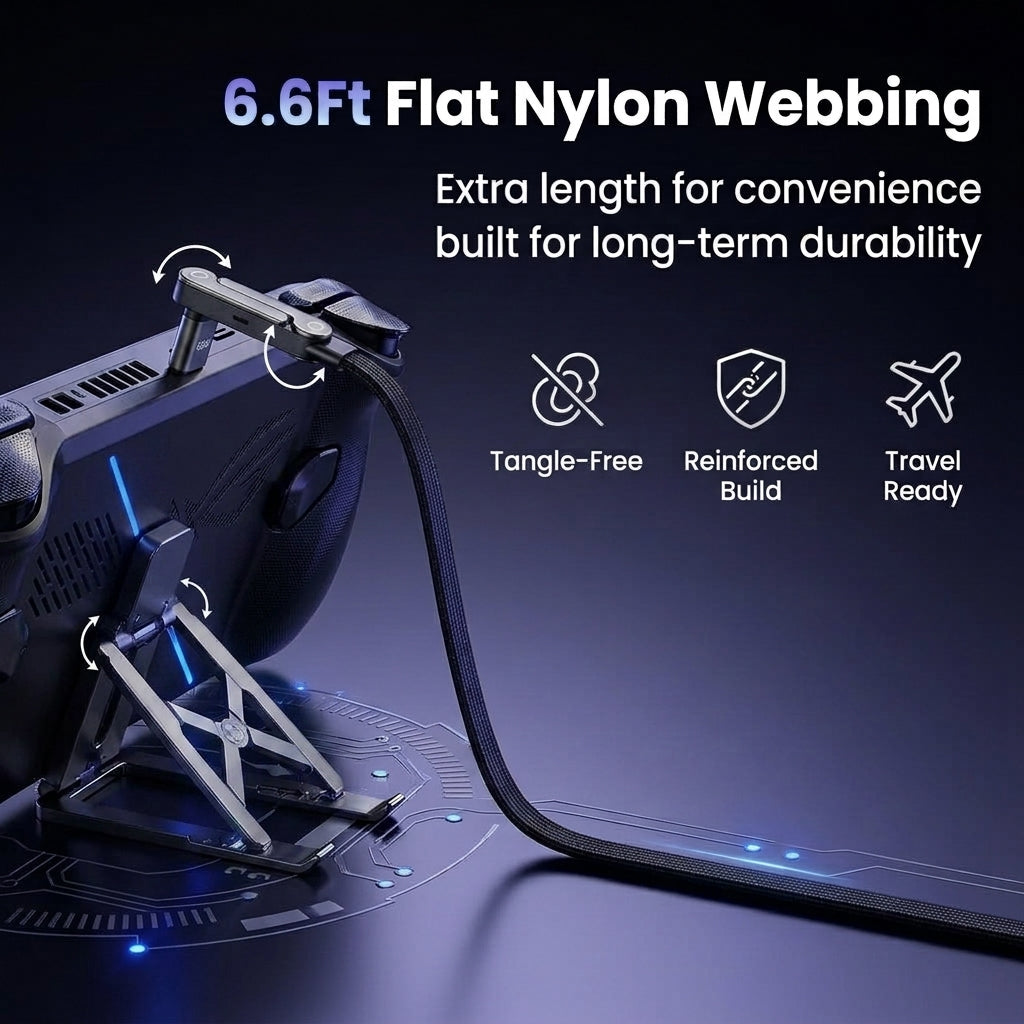 Verilux® PD 65W USB to Type C Right Angle Cable with Phone Stand
