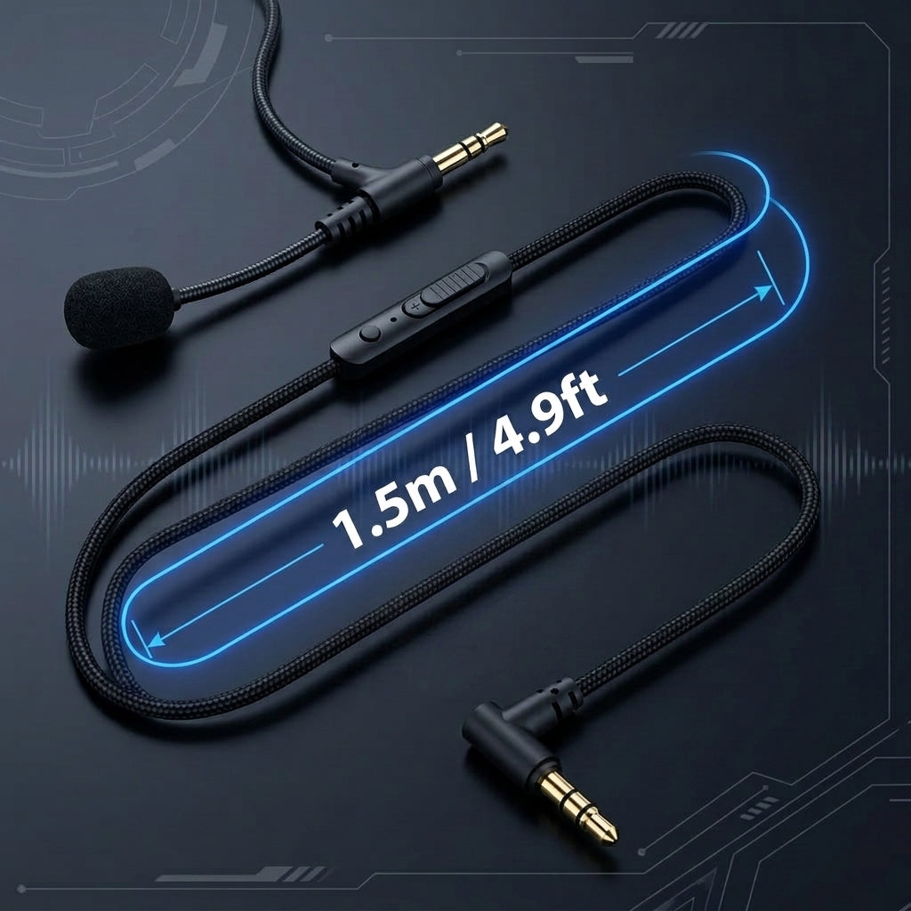 ZORBES® 3.5mm Audio Cable Replacement with Inline Mic and Volume Control