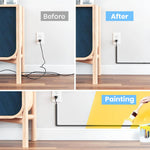 Serplex® 94in Cord Cover Kit Self-Adhesive Cable Hider Cord Organizer, Wire Covers for Cords on Wall, Wire Hiders for TV on Wall Cable Management, Sliding Cable Cover Raceway, 6xL15.7 W0.59 H0.4in