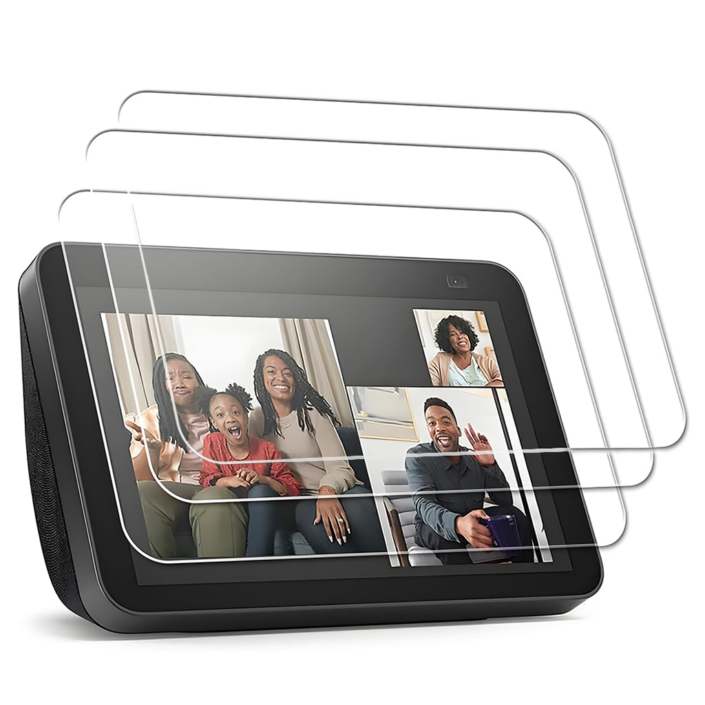 ZORBES® Compatible with Echo Show 8, Touchscreen Smart Speaker HD Screen Protector, Anti-scratch Tempered Glass, Bubble Free Anti-glare Screen Protectors, Pack of 3
