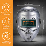 Serplex® Auto Darkening Welding Helmet with Flip-Up Design, Ventilated Full Face Protective Welding Mask with UV/IR Protection + 10 Replacement Lenses for MIG, TIG, Arc Welding & Metal Cutting