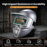 Serplex® Auto Darkening Welding Helmet with Flip-Up Design, Ventilated Full Face Protective Welding Mask with UV/IR Protection + 10 Replacement Lenses for MIG, TIG, Arc Welding & Metal Cutting