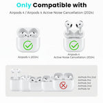 ZORBES® Ear Hooks for AirPods 4th Generation (2024), 3 Pairs S/M/L Anti-Slip Ear Covers, Added Storage Pouch, Silicone Accessories Compatible with Apple AirPods 4th Gen (Large+Medium+Small, White)