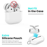 ZORBES® Ear Hooks for AirPods 4th Generation (2024), 3 Pairs S/M/L Anti-Slip Ear Covers, Added Storage Pouch, Silicone Accessories Compatible with Apple AirPods 4th Gen (Large+Medium+Small, White)
