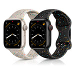 ZORBES® 2PCS Breathable Sport Band Compatible with Apple Watch Band 42mm 44mm 45mm 46mm 49mm, Soft Eco-Friendly Silicone Band for iWatch Series 10/9/8/7/6/5/4/3/2/1 SE Ultra