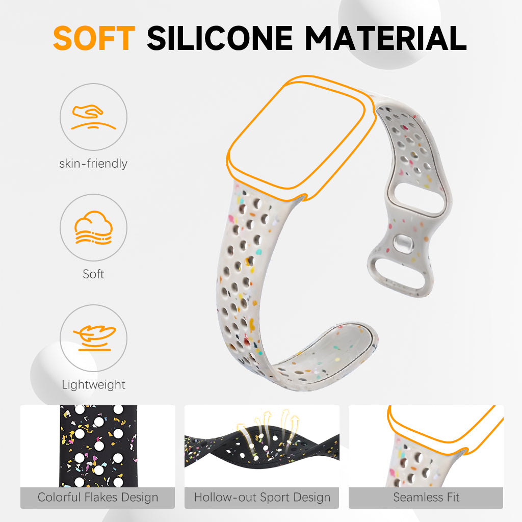 ZORBES® 2PCS Breathable Sport Band Compatible with Apple Watch Band 42mm 44mm 45mm 46mm 49mm, Soft Eco-Friendly Silicone Band for iWatch Series 10/9/8/7/6/5/4/3/2/1 SE Ultra