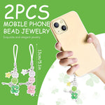 ZORBES® 2Pcs Cute Phone Charms for Girls, Crystal Four-Leaf Clover Mobile Charms for Women Phone Accessories for Girls, Aesthetic Charms Phone Chain Accessories for Phones, Keychains, Bags, Headphones
