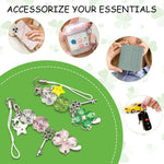 ZORBES® 2Pcs Cute Phone Charms for Girls, Crystal Four-Leaf Clover Mobile Charms for Women Phone Accessories for Girls, Aesthetic Charms Phone Chain Accessories for Phones, Keychains, Bags, Headphones